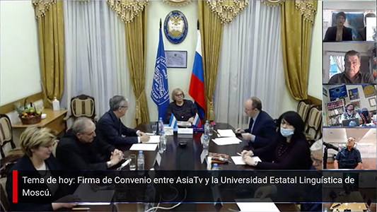 Firma de convenio entre AsiaTV y la Universidad Estatal Lingüística de Moscú